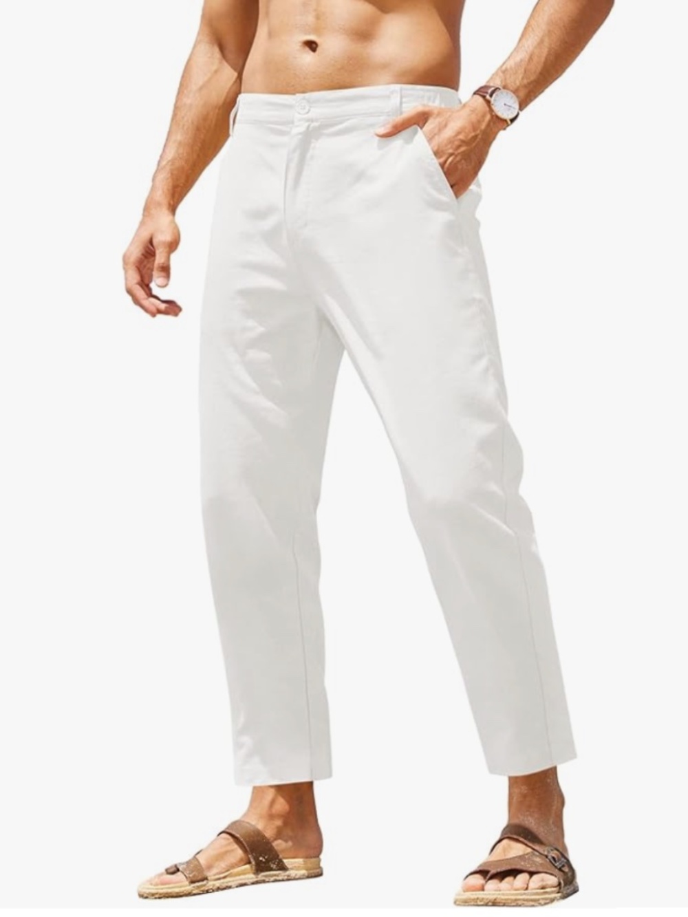 NWT COOFANDY Men's Cotton Linen Pants